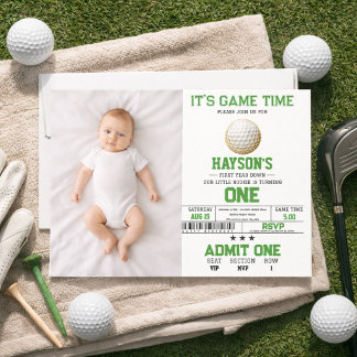 Convite  Year Down, Golf On! 1st Birthday Party Photo