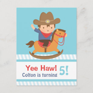 Convite Yee Haw Western Cowboy Aniversário de criança Part
