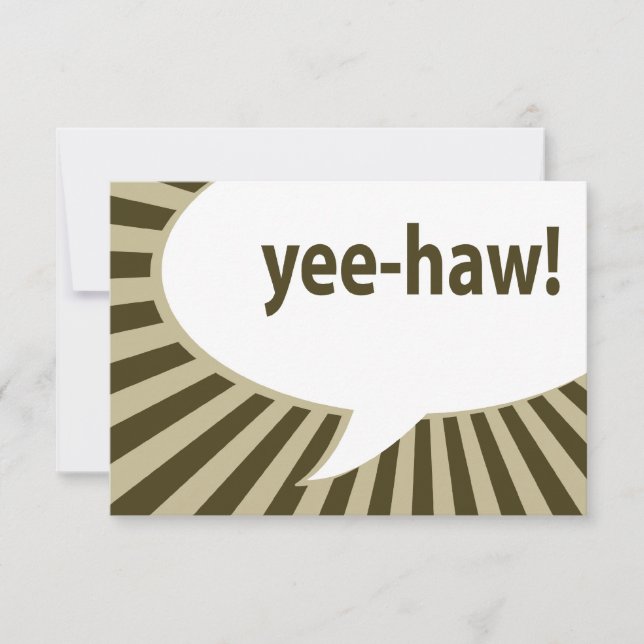 Convite "Yee-Hw"! : bolha de fala em banda desenhada (Frente)