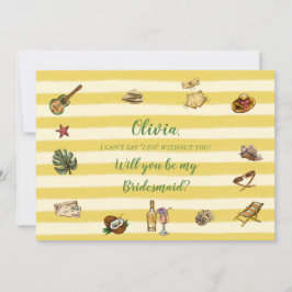 Convite Yellow and Green Summer Bridesmaid Proposal Card