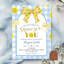 Convite Yellow Bow Lemon Baby Shower Invitation
