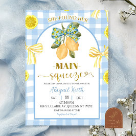 Convite Yellow Bow Lemon Bridal Shower Invitation