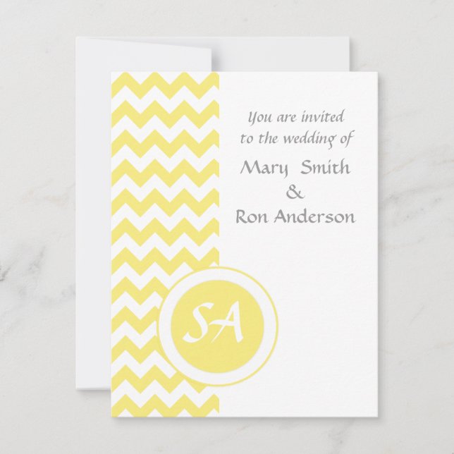 Convite Yellow Chevron Zigzag (Frente)
