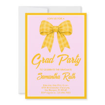 Yellow Gingham Bow Graduation Party