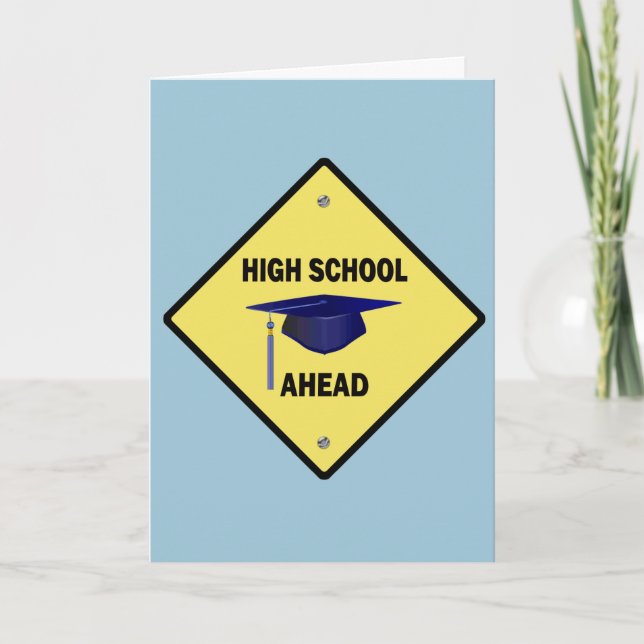 Convite Yellow Highway Sign High School Ahead (Frente)