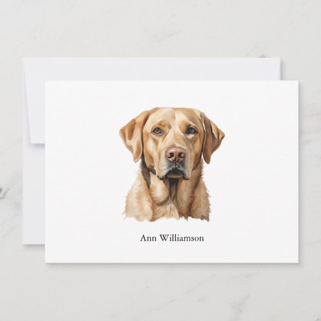 Convite Yellow Labrador Retriever Note Card (Frente)