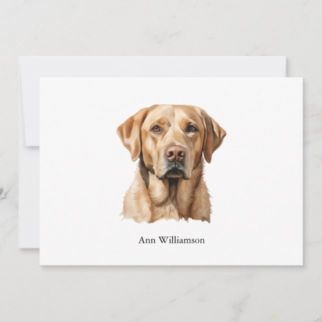 Convite Yellow Labrador Retriever Note Card (Frente)