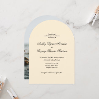 Convite Yellow Photo Arch Shaped Wedding Invitation