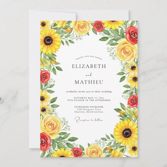 Convite Yellow Radiant Country Wedding (Frente)