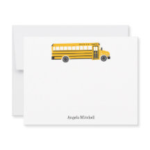 Yellow School Bus Personal Stationery