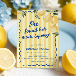 Convite Yellow Stripes Lemon Bridal Shower Invitation
