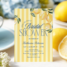 Convite Yellow Stripes Lemon Bridal Shower Invitation