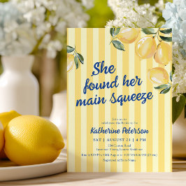 Convite Yellow Stripes Lemon Bridal Shower Invitation