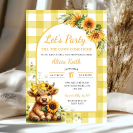 Convite Yellow Sunflower Let's Party Baby Shower Invitatio