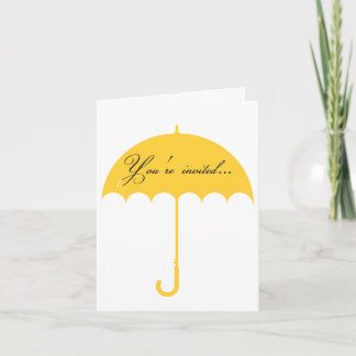 Convite Yellow Umbrella Bridal Shower Invitation