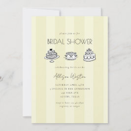 Convite Yellow Vintage Cake Bridal Shower Invitation