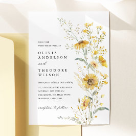 Convite Yellow Wildflower Sunflower Wedding