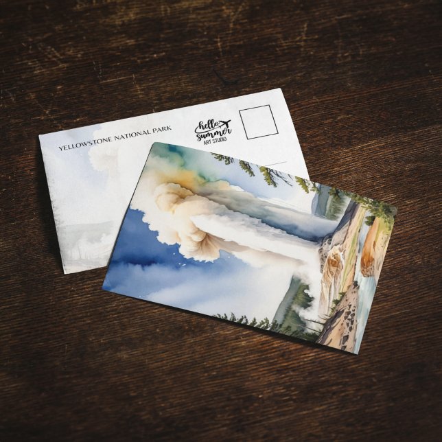 Convite Yellowstone National Park Antiga Carta Postal Fiel (Criador carregado)