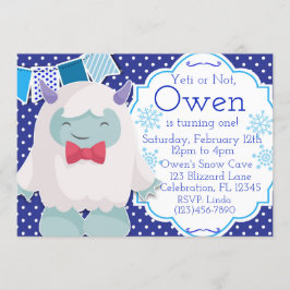 Convite Yeti ao Celebrar Rapazes Abomináveis Snowman Anive