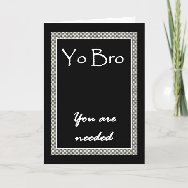 Convite YO BRO Invitation  with Checkerboard Border (Frente)