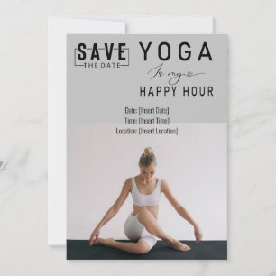 Convite Yoga é a minha mulher feliz posando yoga
