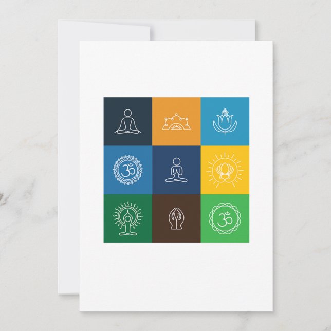 Convite Yoga Pop Art Zen Meditação Asana Budismo Yogi Gi (Frente)