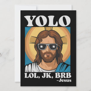 Convite YOLO LOL JK BRB Jesus Engraçado Páscoa