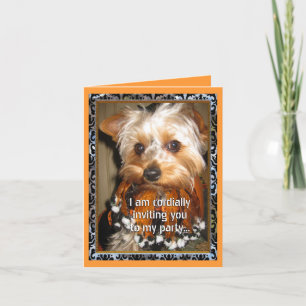Convite `Yorkie Cordial Invite for Halloween