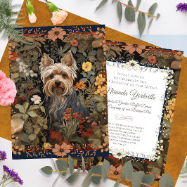 Convite Yorkie ou Silky Terrier William Morris Style