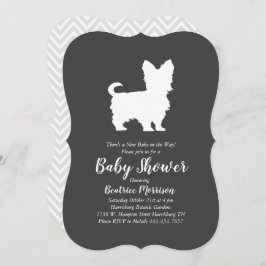 Convite Yorkshire Terrier Dog Baby Shower Neutral