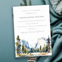 Yosemite National Park CA Watercolor Aniversário