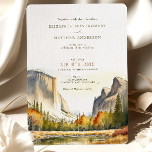 Convite Yosemite National Park Watercolor