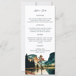 Convite Yosemite National Park Watercolor Wedus Menus