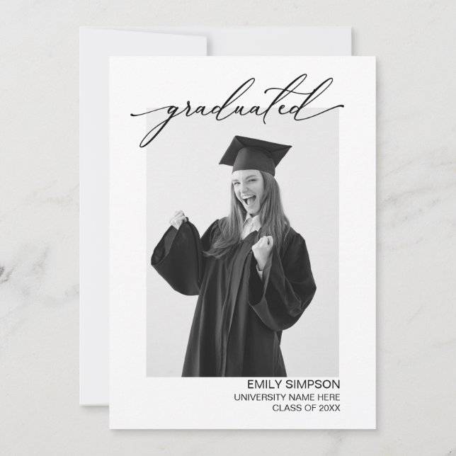 Convite You did it modern Graduation invitation (Verso)