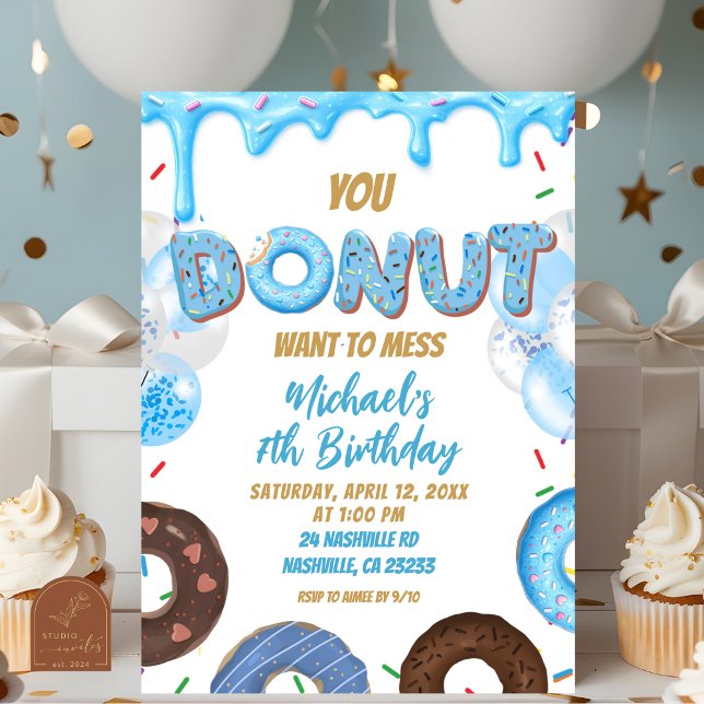 Convite You Donut want to miss this birthday Invitation (Criador carregado)