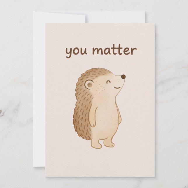 Convite You Matter Hedgehog Card (Frente)