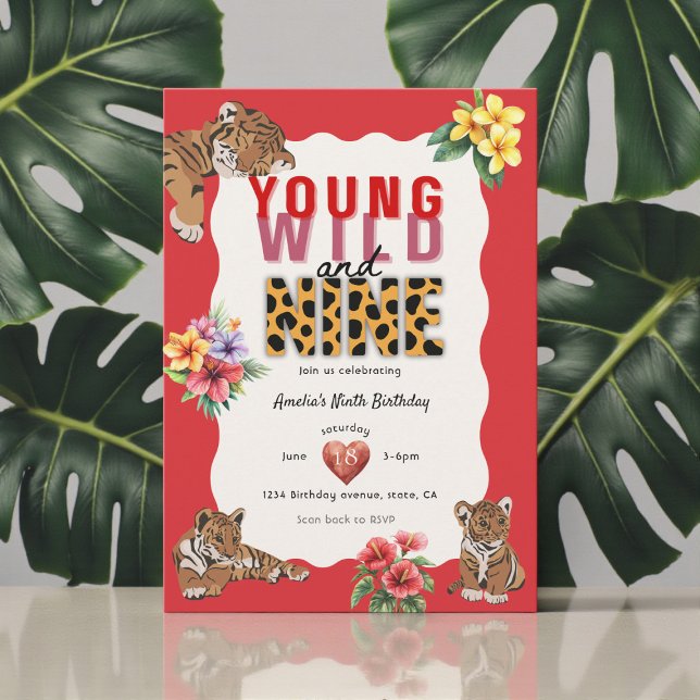 Convite Young Wild Nine Tiger Jungle Birthday (Criador carregado)
