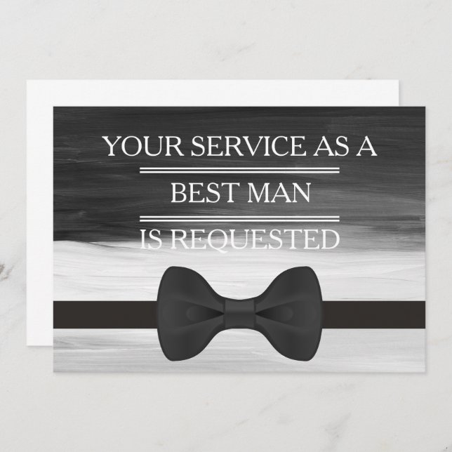Convite Your Service as a Groomsman Best Man Request Invit (Frente/Verso)