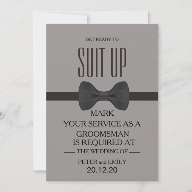 Convite Your Service as a Groomsman Invitation (Frente)
