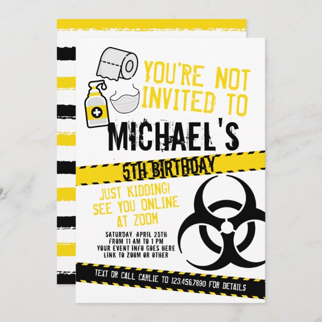 Convite You're not invited (Frente/Verso)