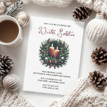 Convite Yule Winter Solstice Holly & Greenery Wicca<br><div class="desc">Envie um convite especial para a sua Festa de Solstício de inverno com esta design de Yule Holly e da Vela de inverno. As cores do texto e do plano de fundo são completamente personalizáveis e fáceis de editar. Tenha um Yule abençoado!</div>