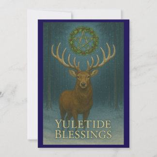 Convite Yuletide Blessings Stag Invitation Card