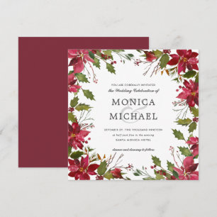 Convite Yuletide Casamento de Natal no inverno botânico