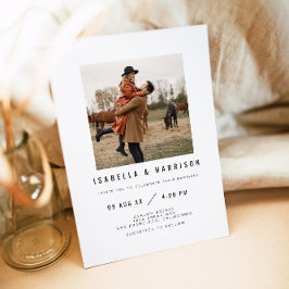 Convite ZARA Simple Modern Minimalist Foto Casamento em Pr