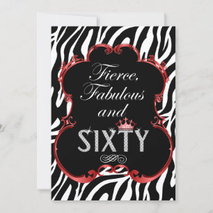 Convite Zebra 60 e Fabuloso aniversário
