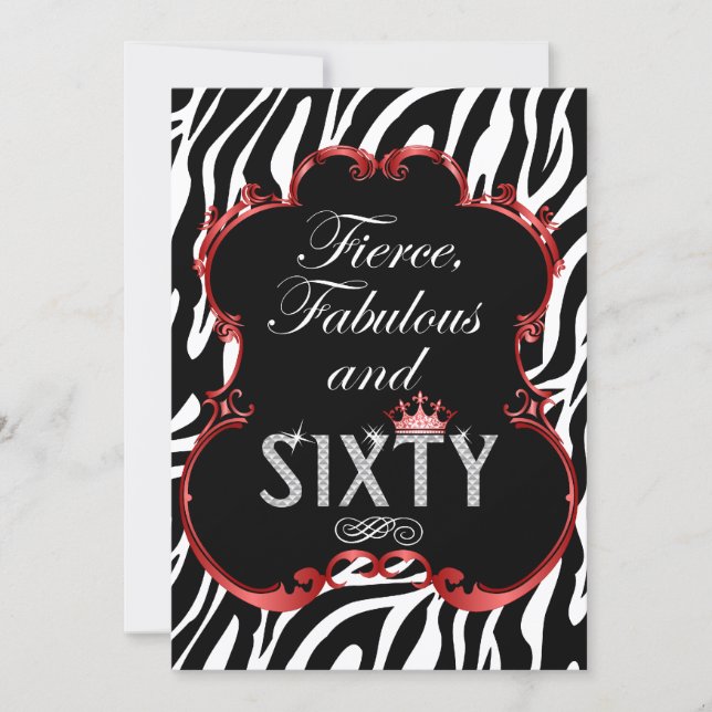 Convite Zebra 60 e Fabuloso Aniversário de Bling (Frente)