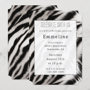 Convite Zebra branca negra