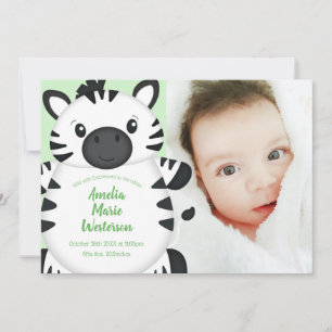Convite Zebra Chá de fraldas Green