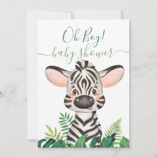 Convite Zebra Chá de fraldas Selva
