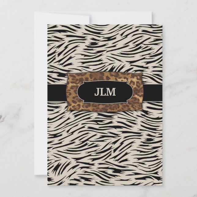 Convite zebra da selva 311-Sophisticated (Frente)